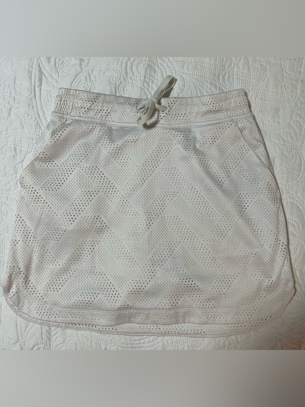 Slazenger White Perforated Drawstring Skirt - Women's Active Skirt